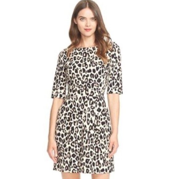 Kate Spade Leopard Print Ponte Dress Size 6 - Picture 1 of 14